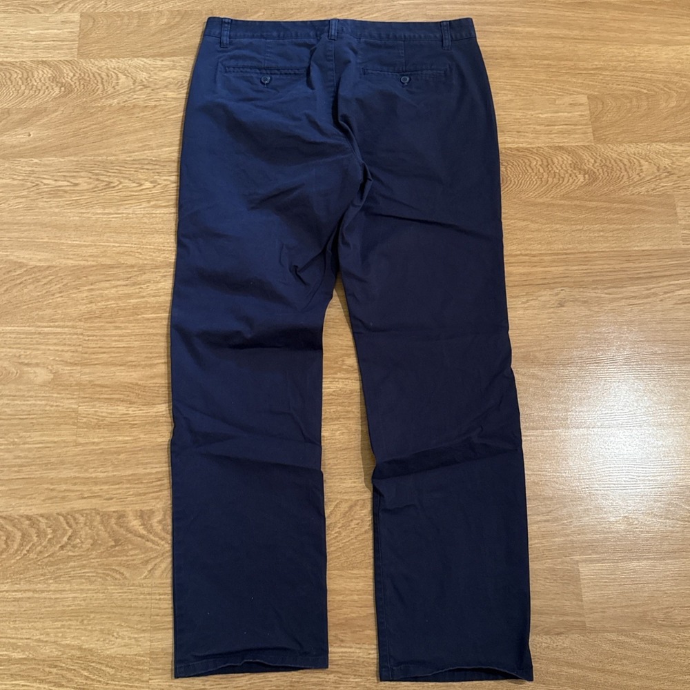 BONOBOS Chino Pants Men's Navy 35x32 (36x32) Straight Leg Stretch Preppy EUC - Picture 6 of 9